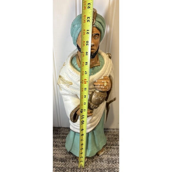 Vtg 1960s Blow Mold 23” Poloron Wise Man King Nativity No Light with Repairs - Picture 10 of 11